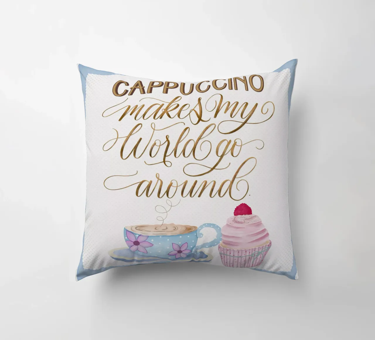 Kaffee Zitat. Cappuccino. Happy. cuscino da CalliLetters