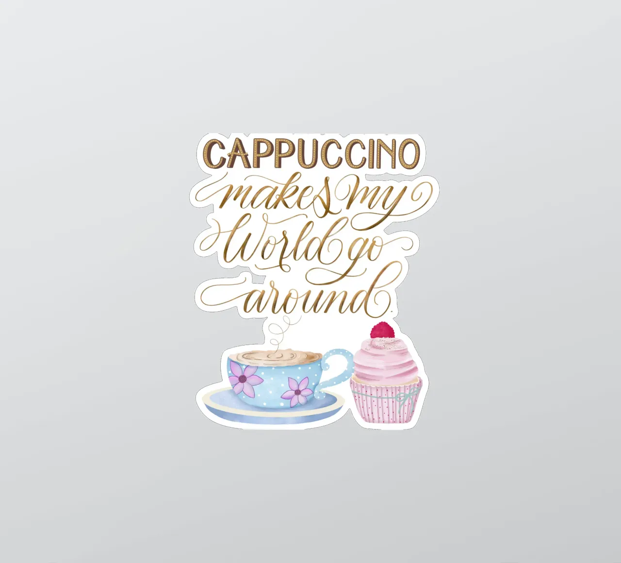 Kaffee Zitat. Cappuccino. Heureux. autocollant de CalliLetters