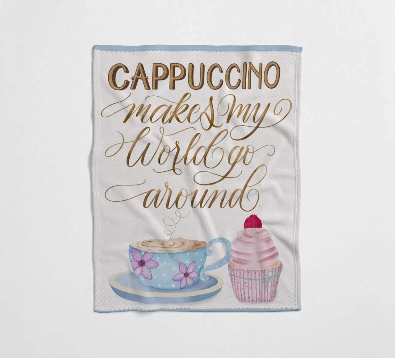 Kaffee Zitat. Cappuccino. Happy. coperta in pile da CalliLetters