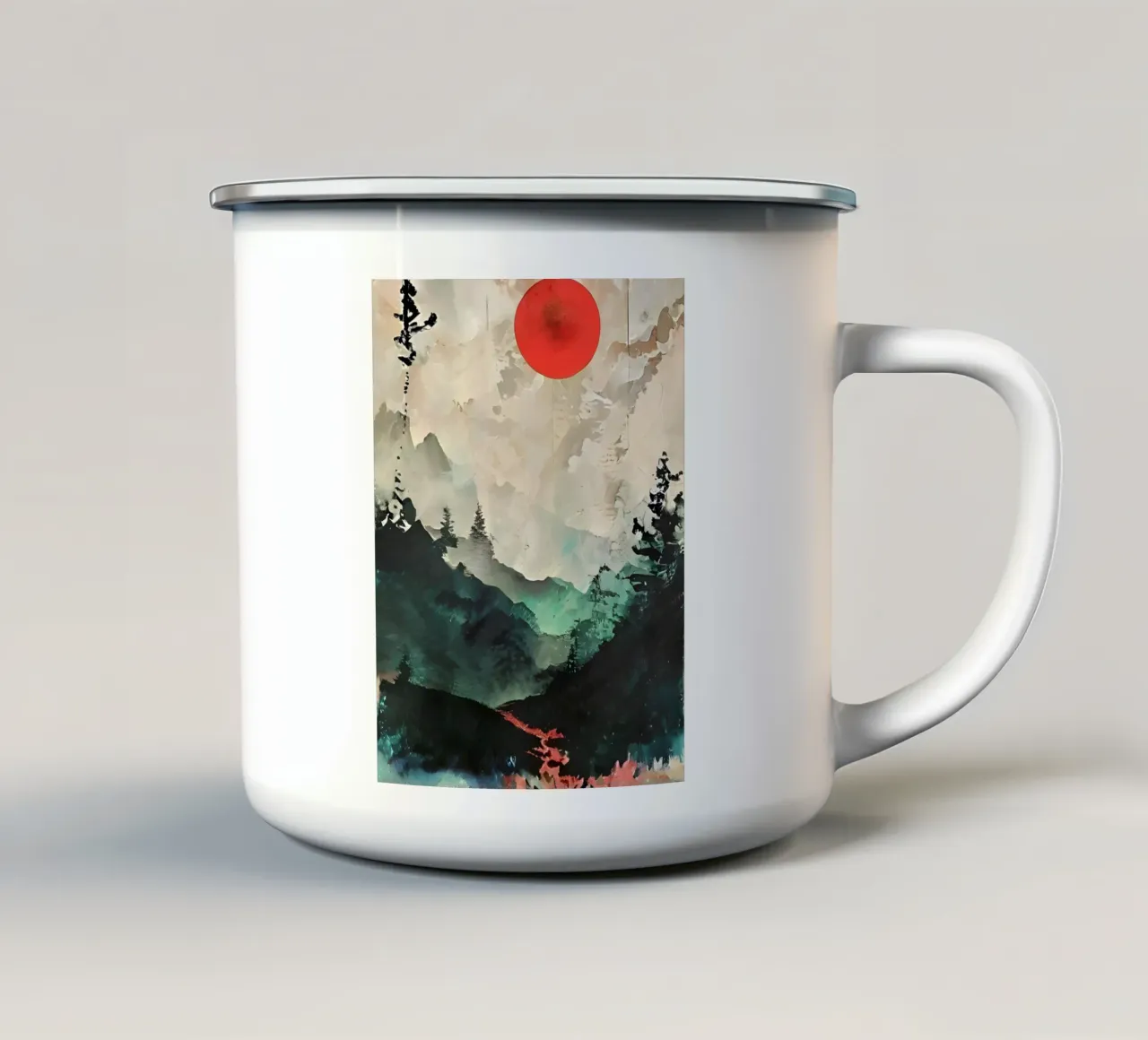 Alba cremisi tazza in smalto da Artistic-shop