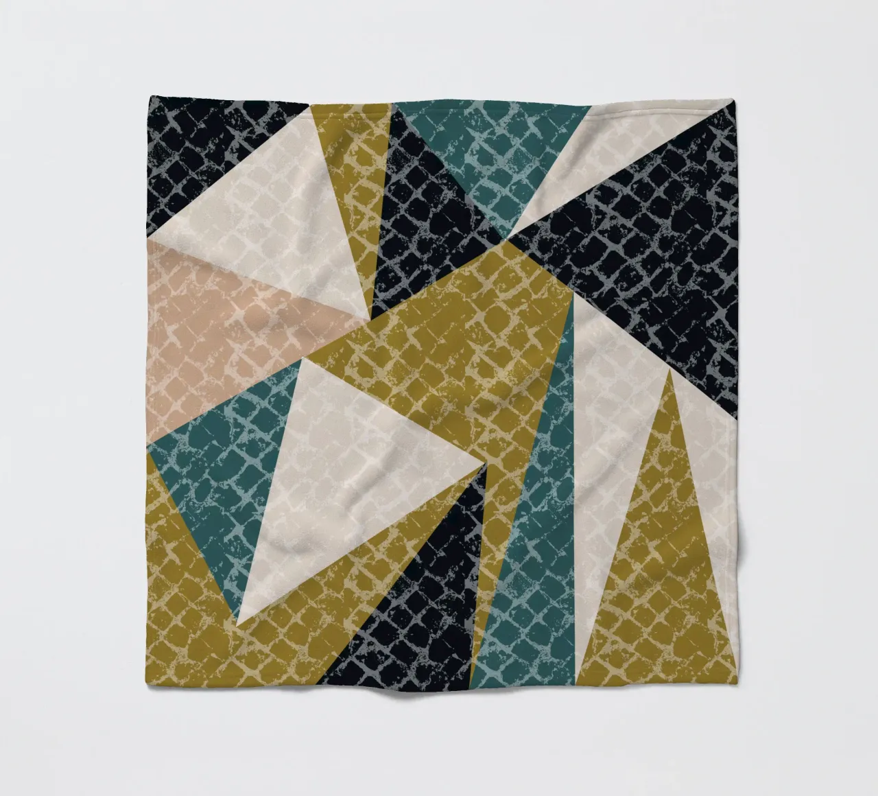 Faux-Textured Mid Mod Geo Olive coperta in pile da susanacosta
