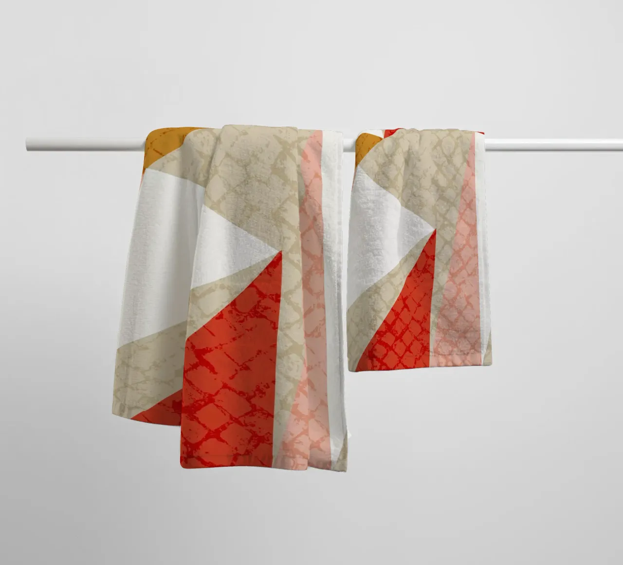 Faux-Textured Mid Mod Geo Red asciugamano da bagno da susanacosta