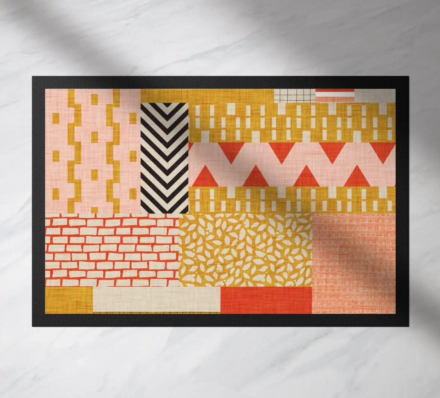 Faux-Textured Patchwork Fußmatte von susanacosta