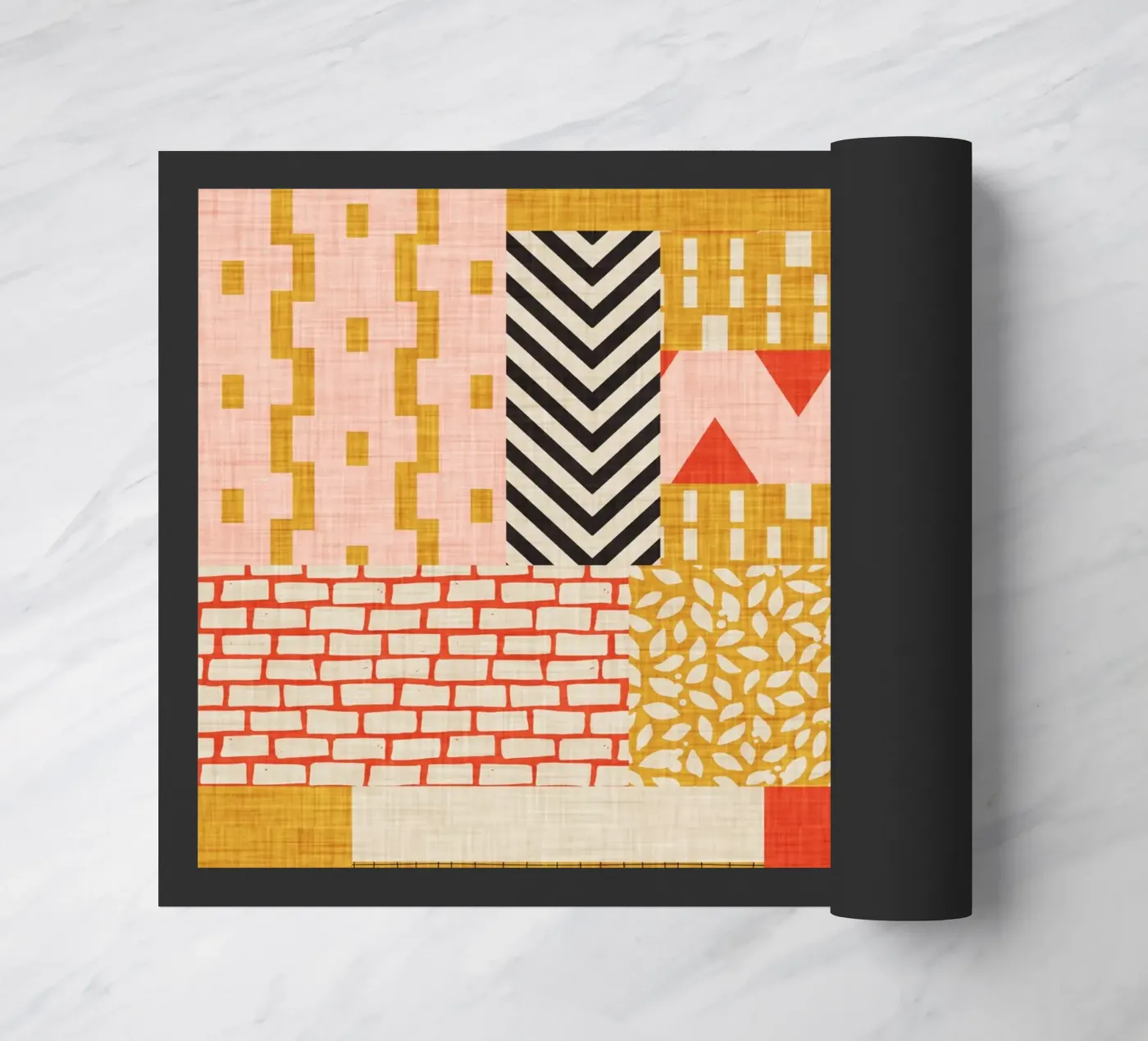 Faux-Textured Patchwork Fußmatte von susanacosta