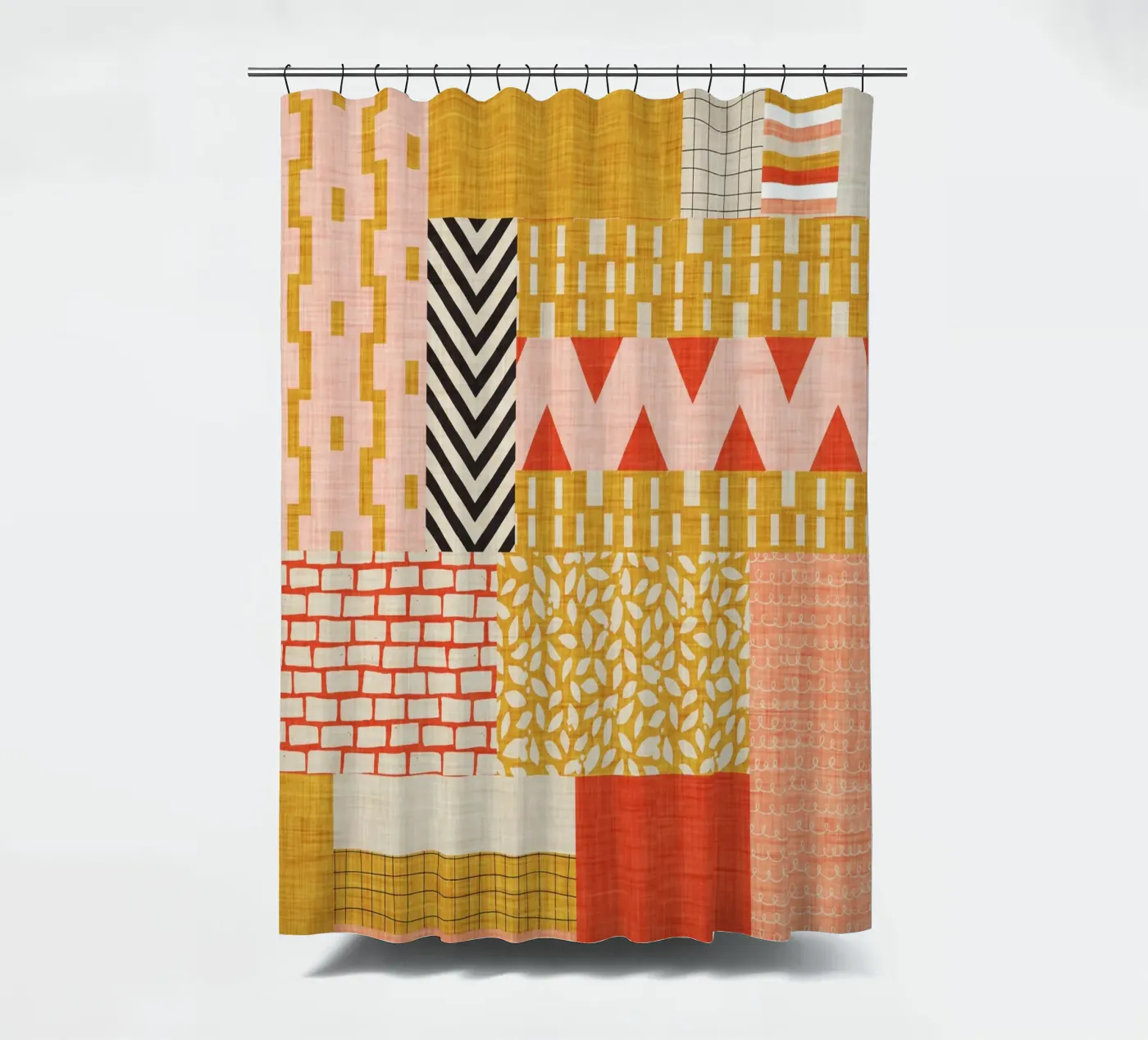 Faux-Textured Patchwork Duschvorhang von susanacosta