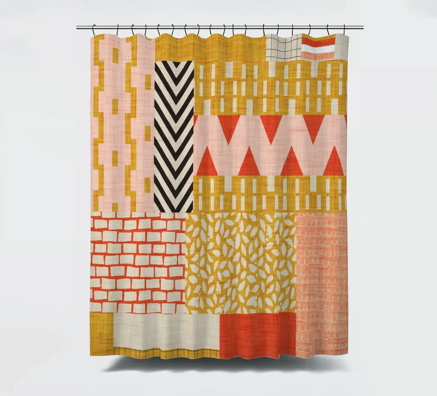 Faux-Textured Patchwork Duschvorhang von susanacosta