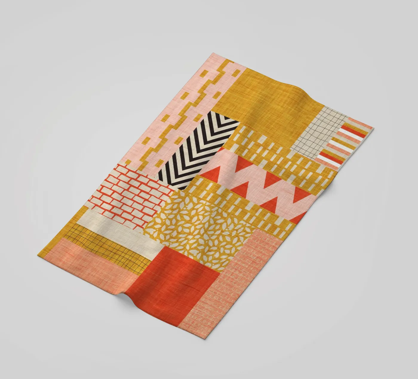 Faux-Textured Patchwork Strandtuch von susanacosta