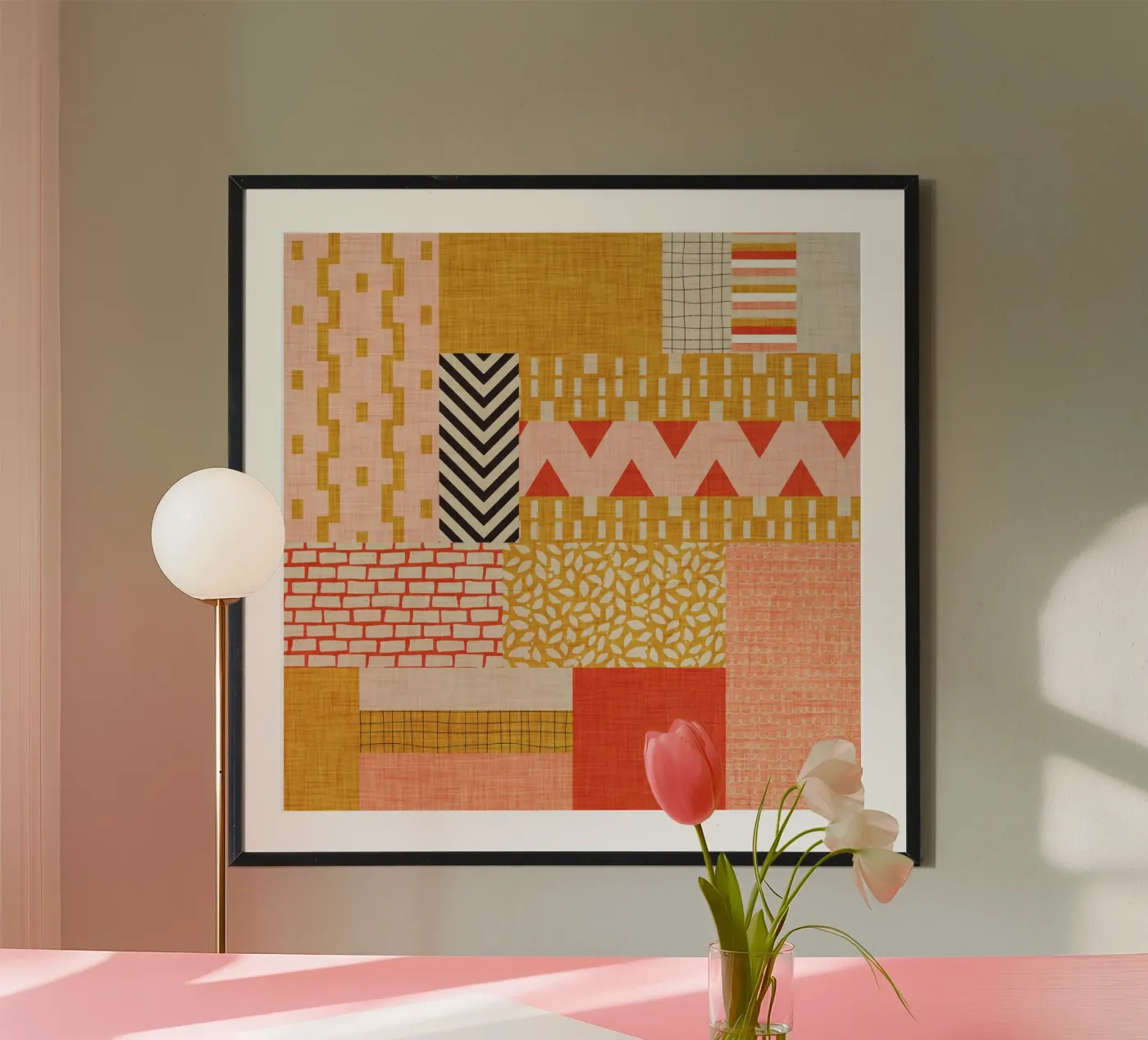 Faux-Textured Patchwork poster van susanacosta