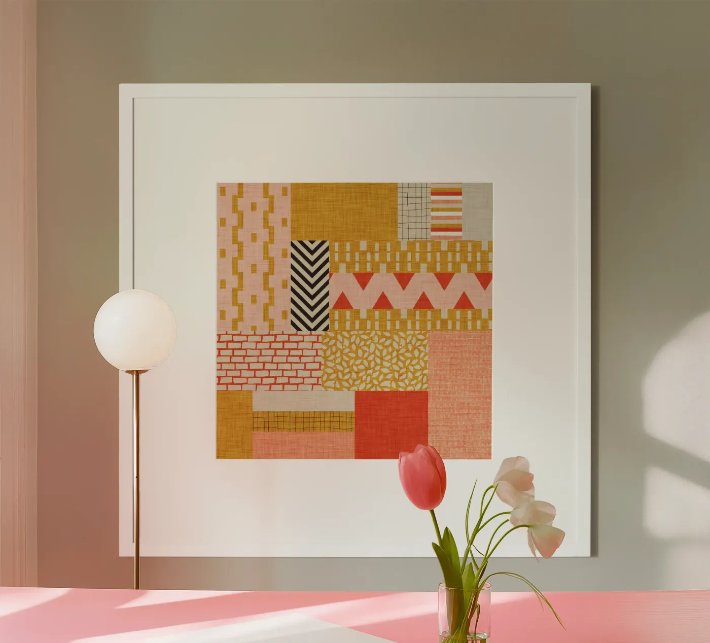 Faux-Textured Patchwork poster van susanacosta