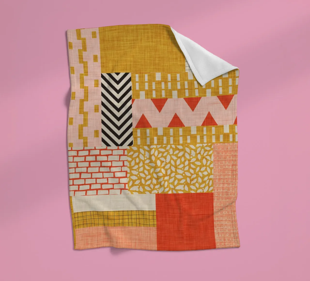 Faux-Textured Patchwork fleece blanket by susanacosta