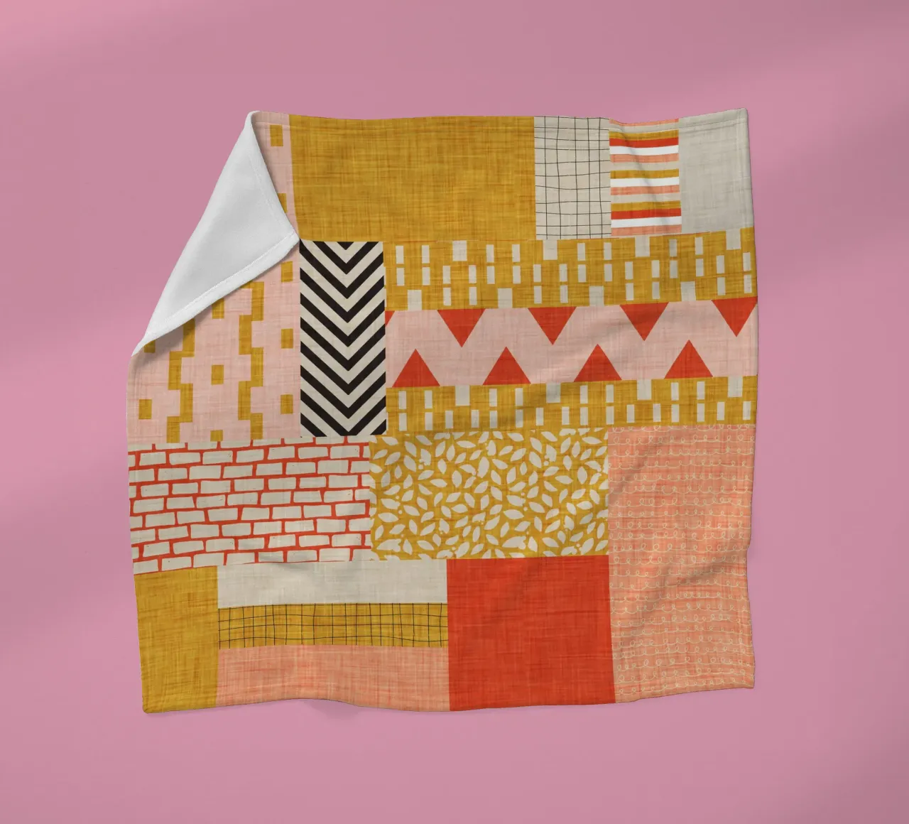 Faux-Textured Patchwork fleece blanket by susanacosta