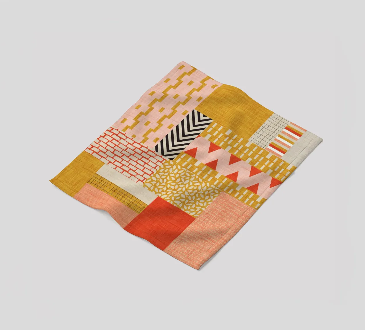 Faux-Textured Patchwork fleece blanket by susanacosta