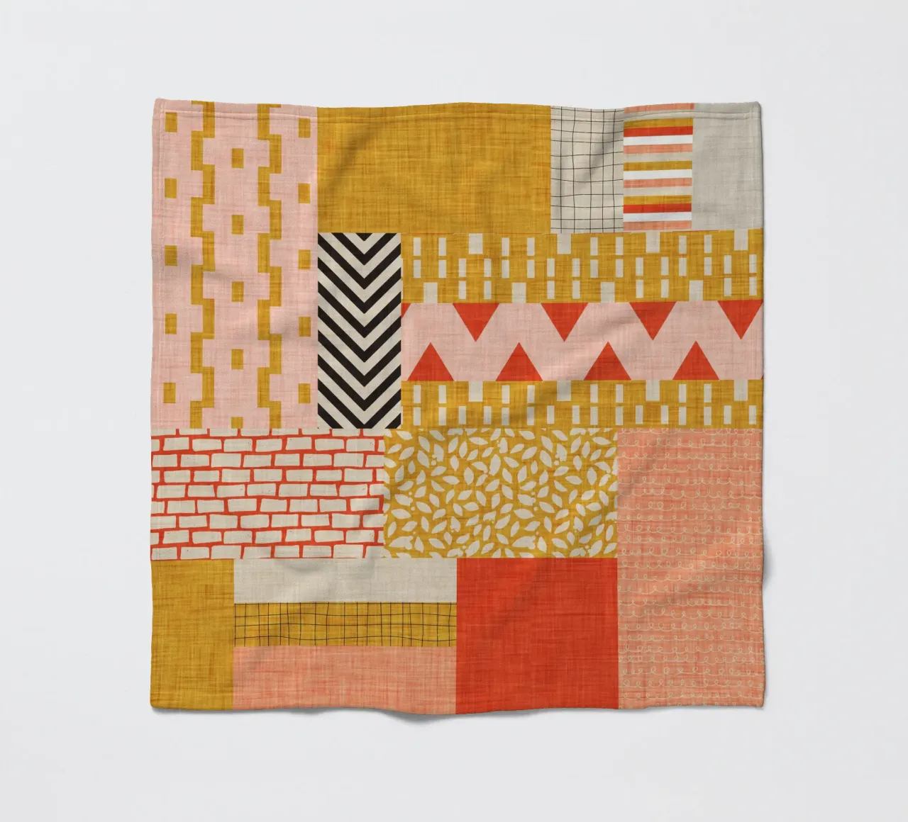 Faux-Textured Patchwork fleece blanket by susanacosta