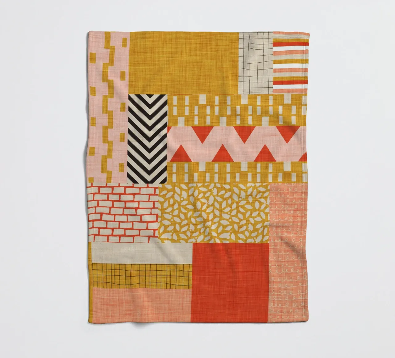 Faux-Textured Patchwork fleece blanket by susanacosta