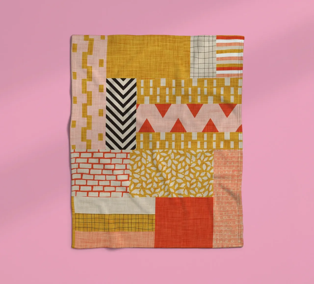 Faux-Textured Patchwork fleece blanket by susanacosta