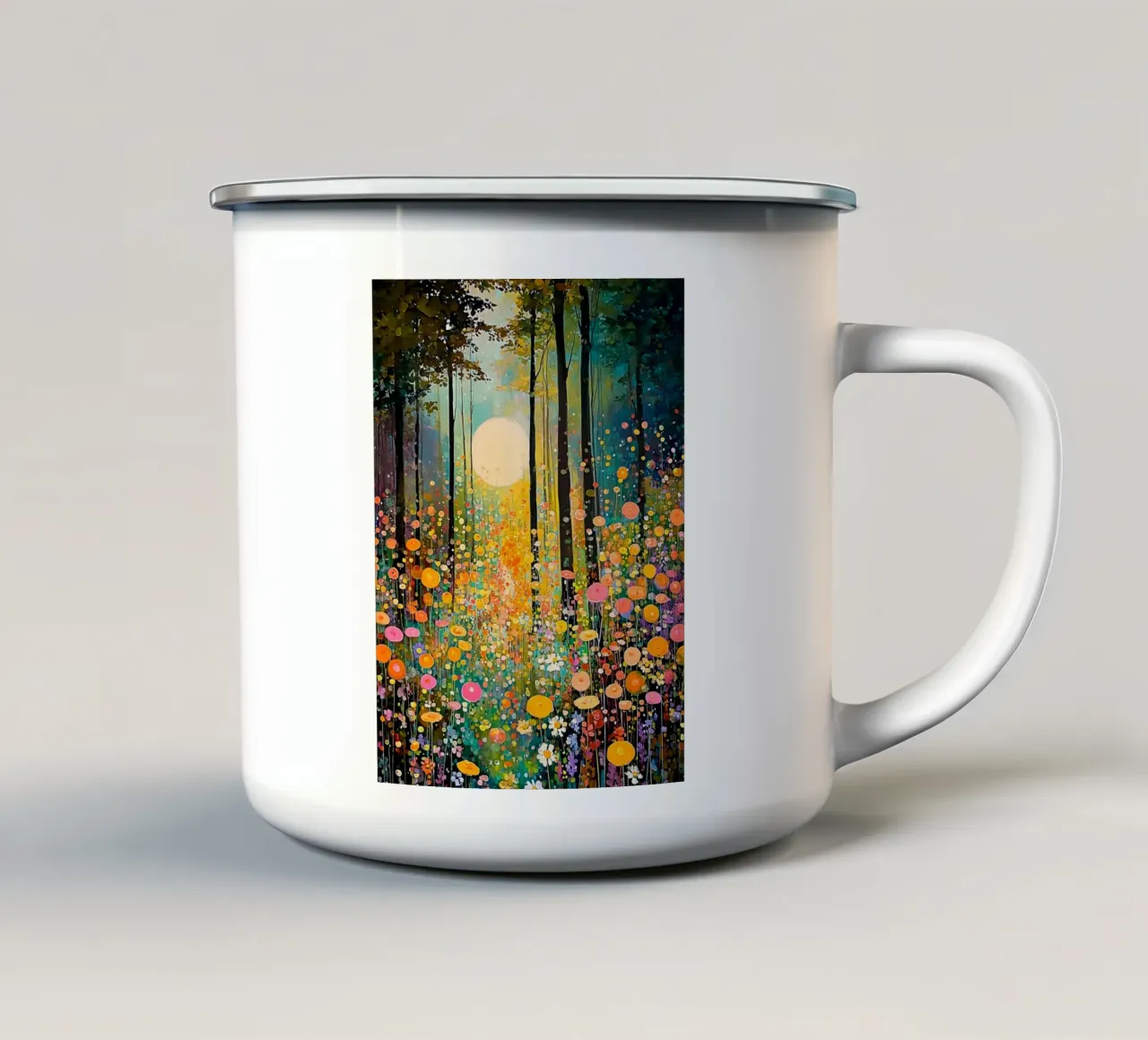 Forest flowers I, style Klimt tazza in smalto da MATEOart