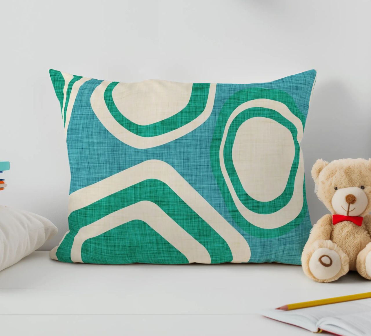 Day at the Lake Blue decorative cushion by susanacosta