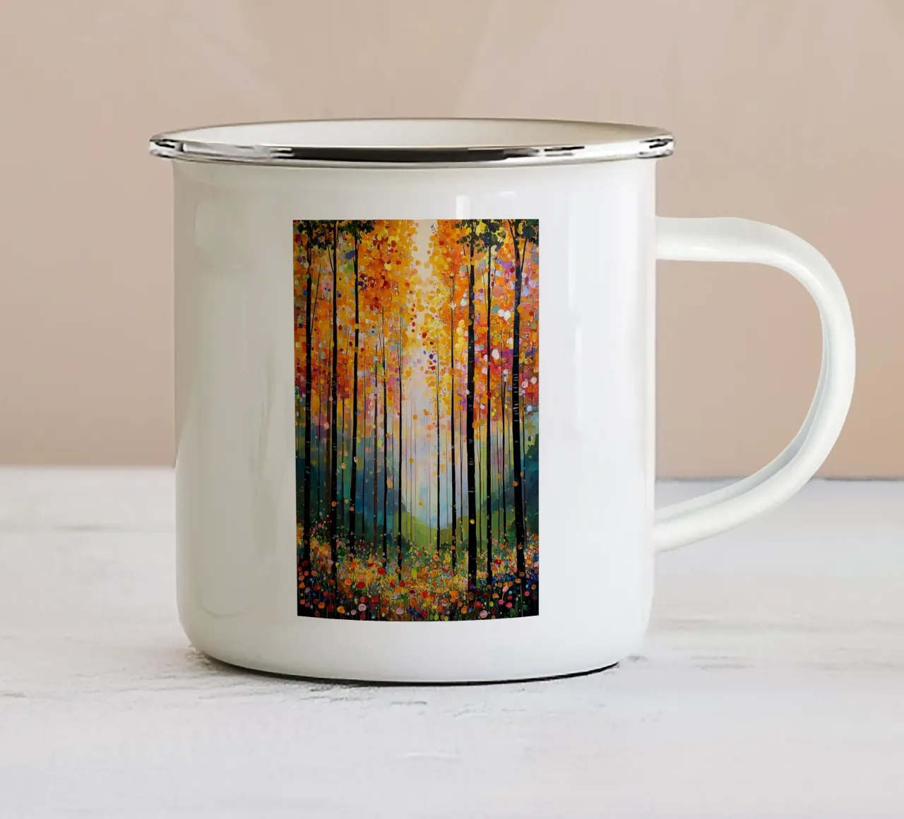 Forest A, style Klimt tazza in smalto da MATEOart