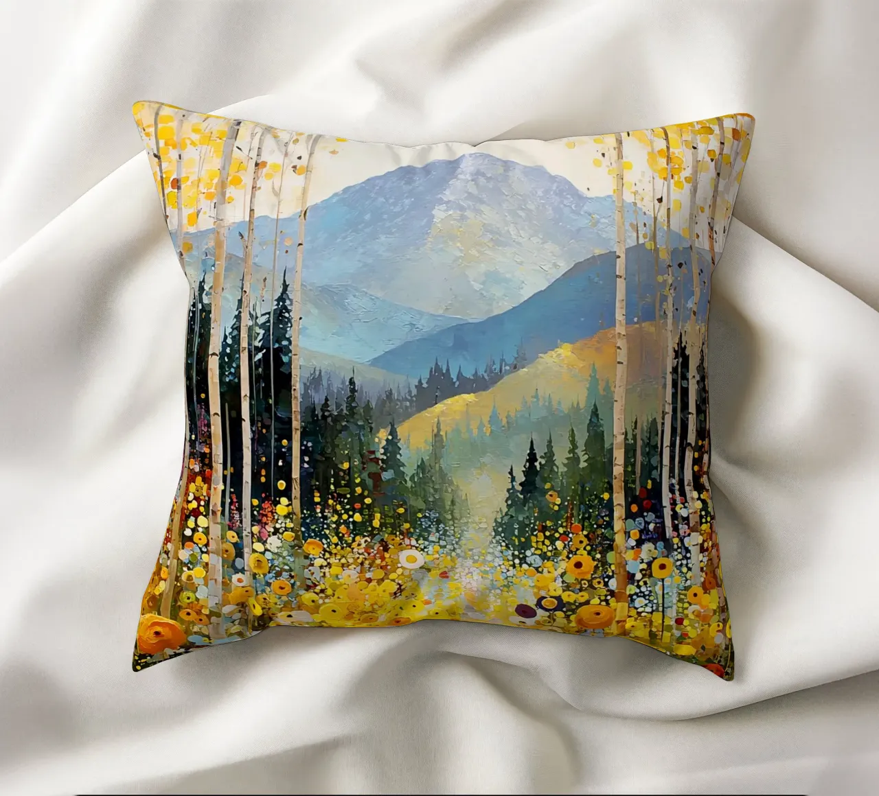 Forest C, style Klimt cuscino da MATEOart