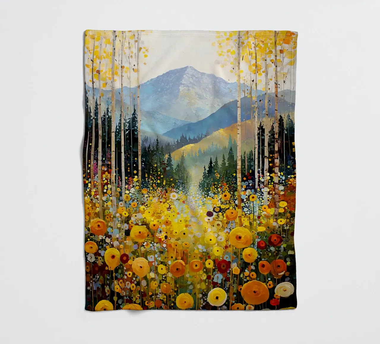 Forest C, style Klimt coperta in pile da MATEOart