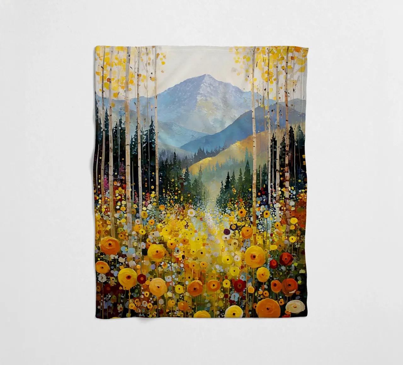 Forest C, style Klimt coperta in pile da MATEOart