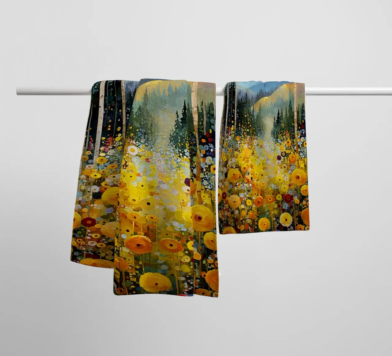 Forest C, style Klimt asciugamano da bagno da MATEOart