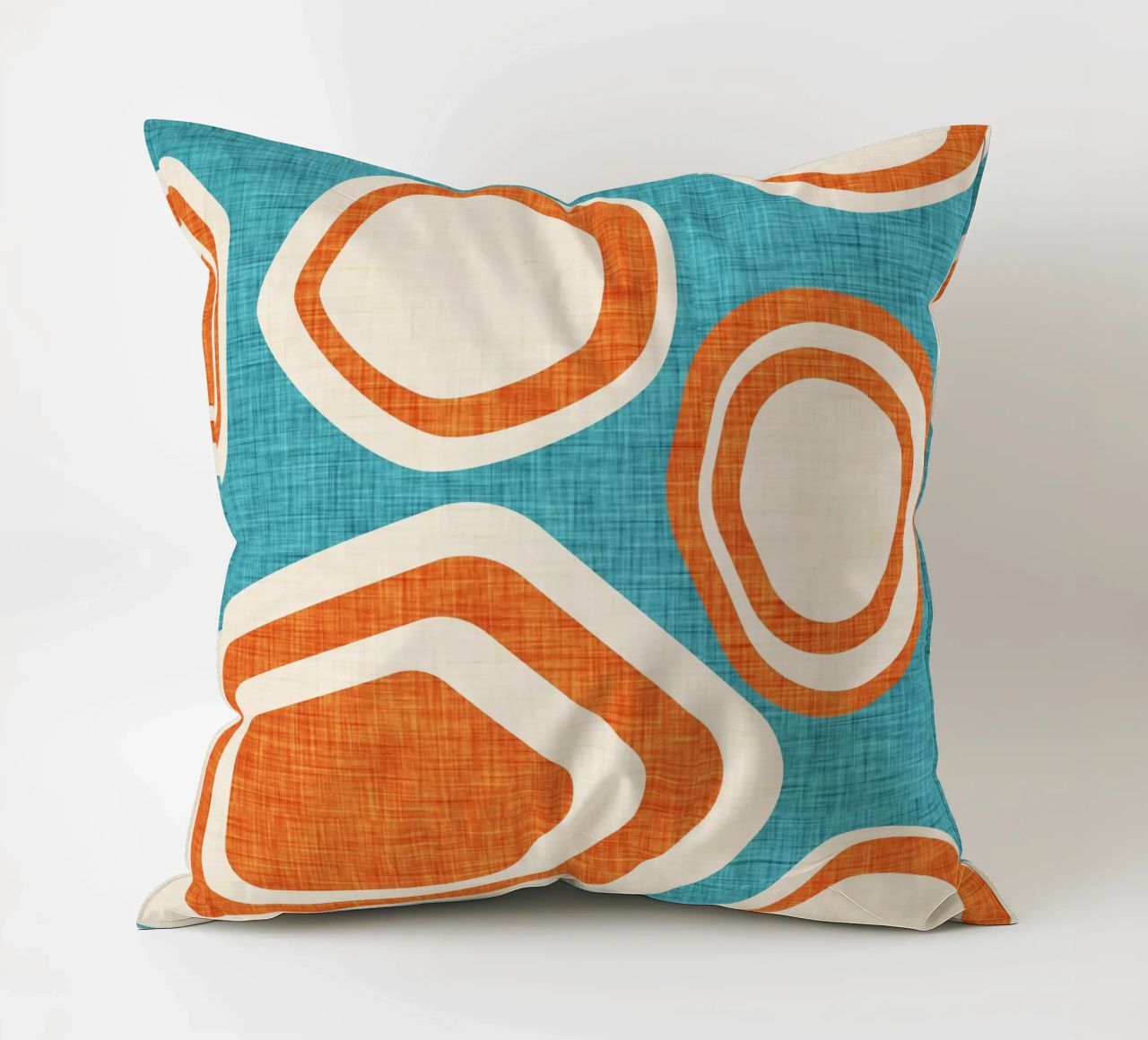 Day at the Lake Blue-Orange decorative cushion by susanacosta