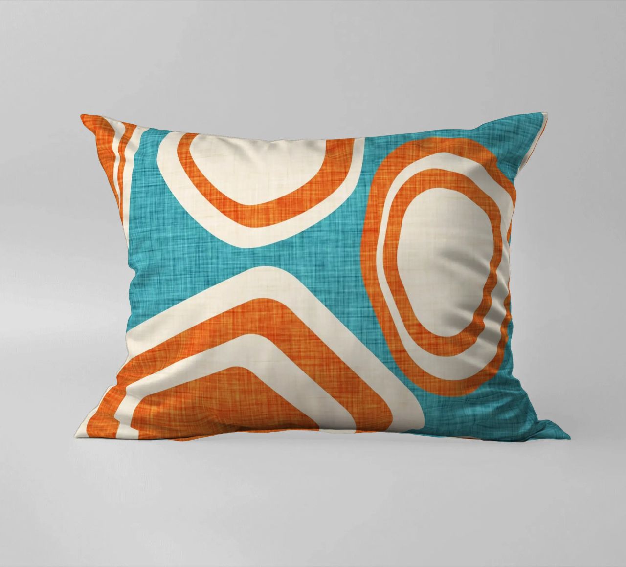 Day at the Lake Blue-Orange decorative cushion by susanacosta