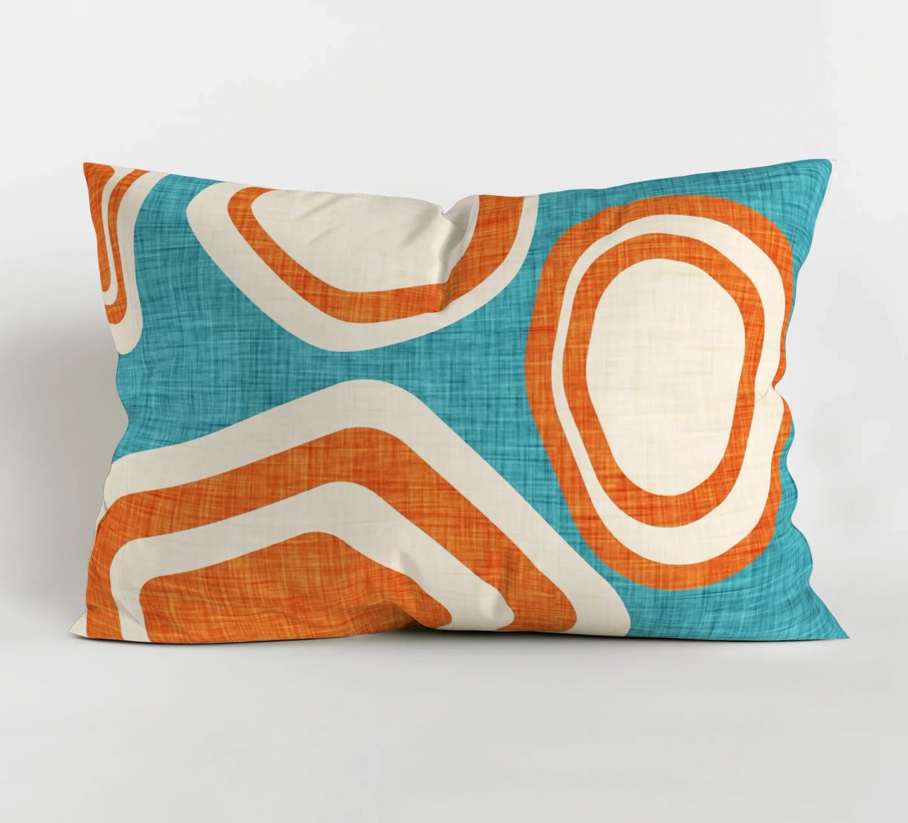Day at the Lake Blue-Orange decorative cushion by susanacosta