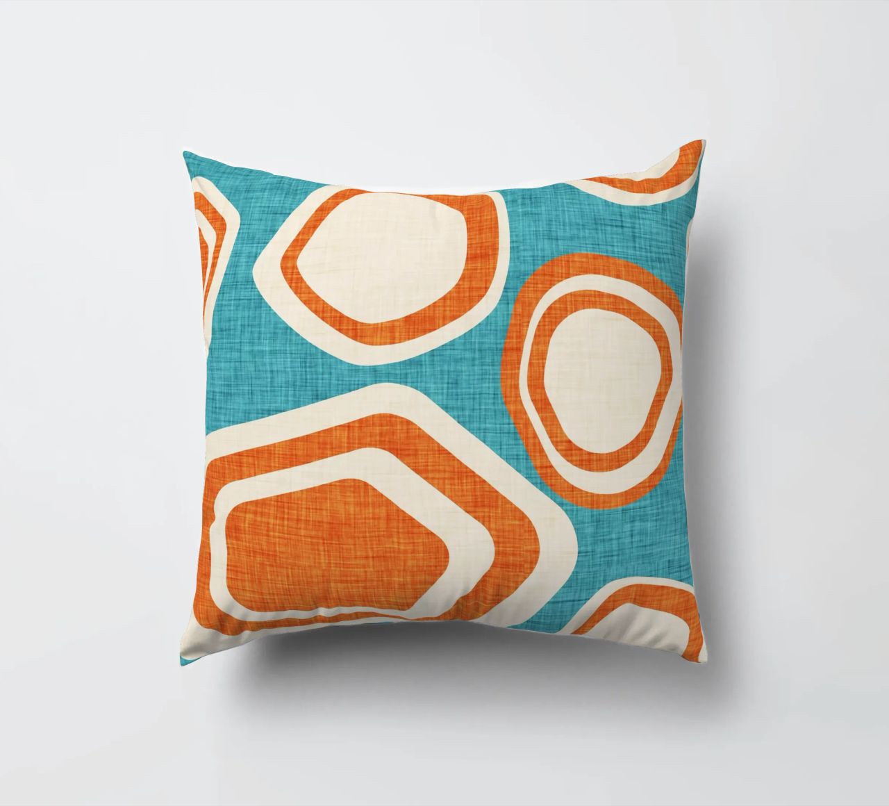 Day at the Lake Blue-Orange decorative cushion by susanacosta