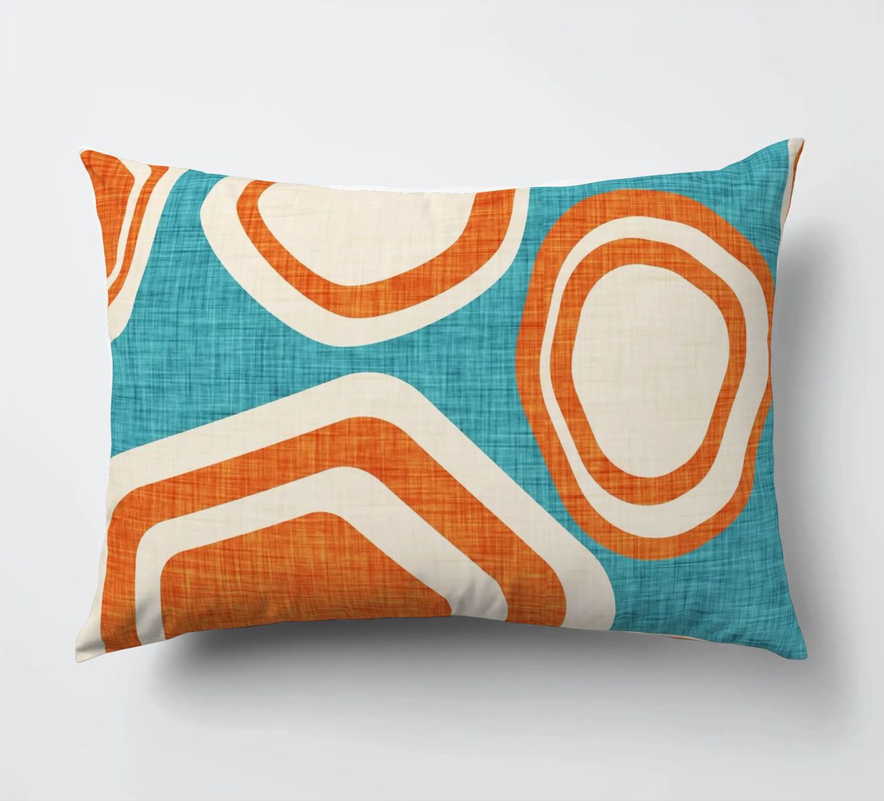 Day at the Lake Blue-Orange decorative cushion by susanacosta