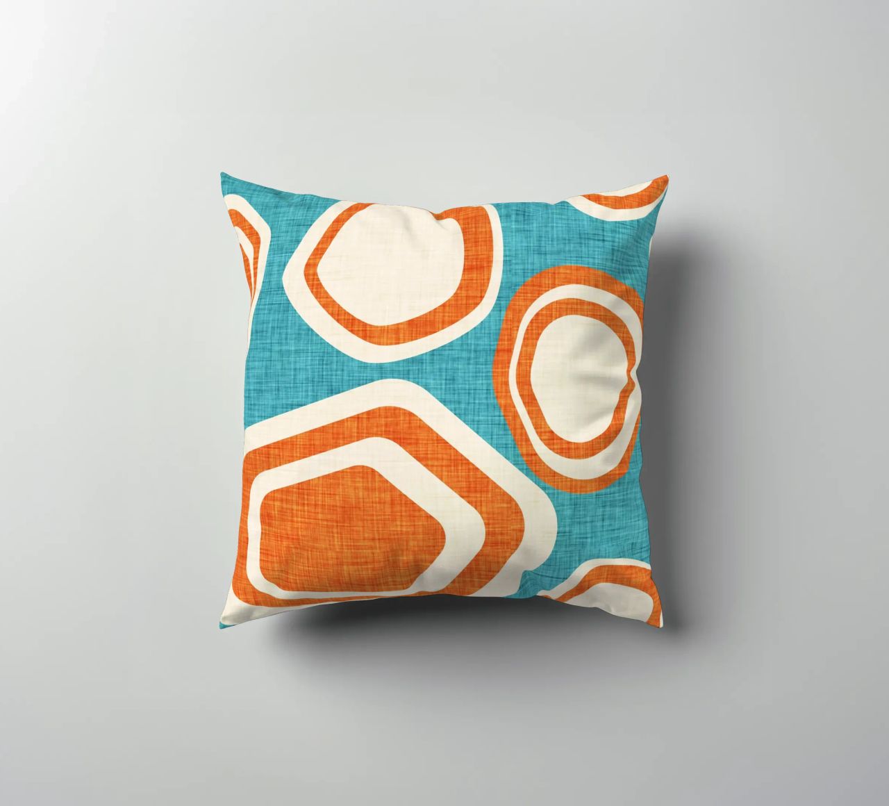 Day at the Lake Blue-Orange decorative cushion by susanacosta