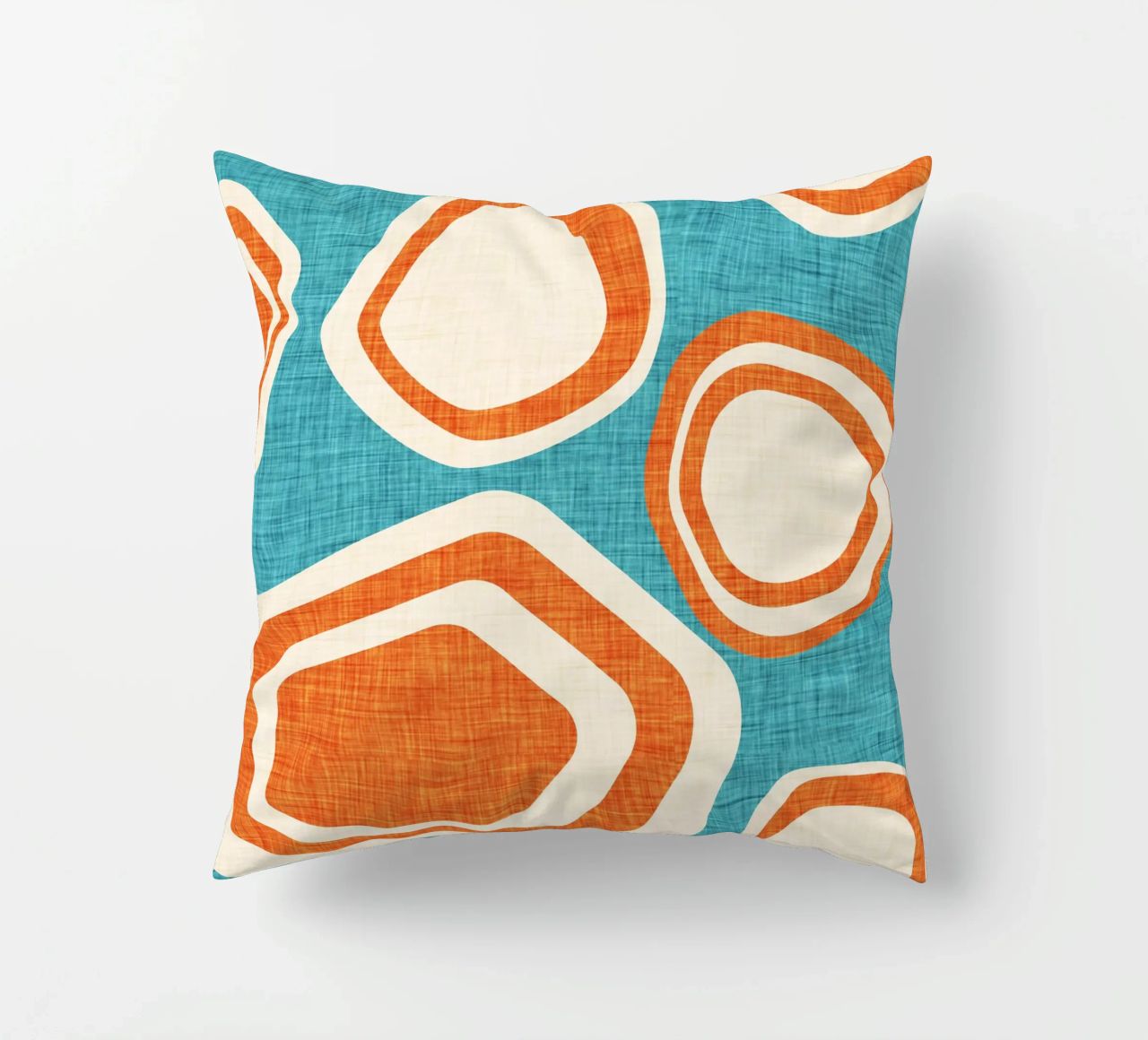 Day at the Lake Blue-Orange decorative cushion by susanacosta