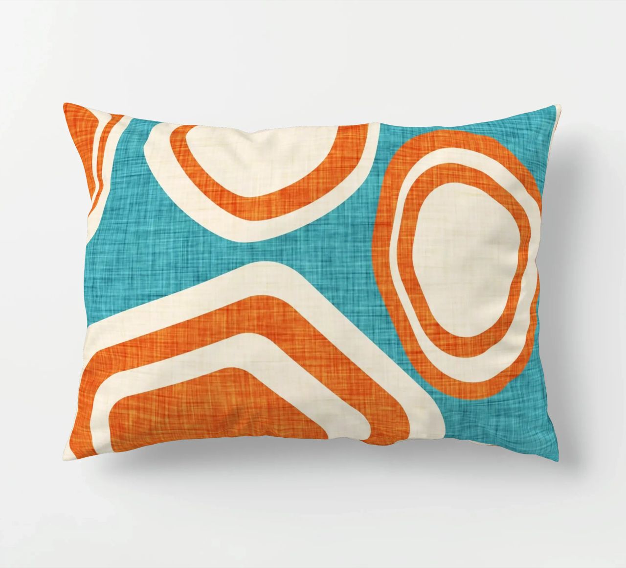Day at the Lake Blue-Orange decorative cushion by susanacosta
