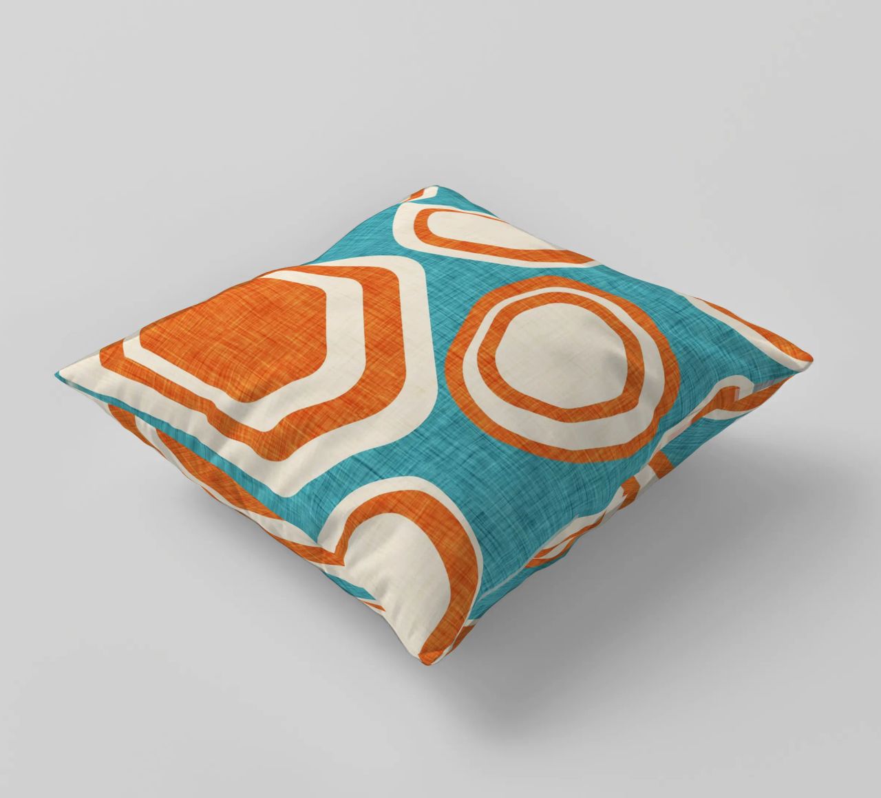 Day at the Lake Blue-Orange decorative cushion by susanacosta