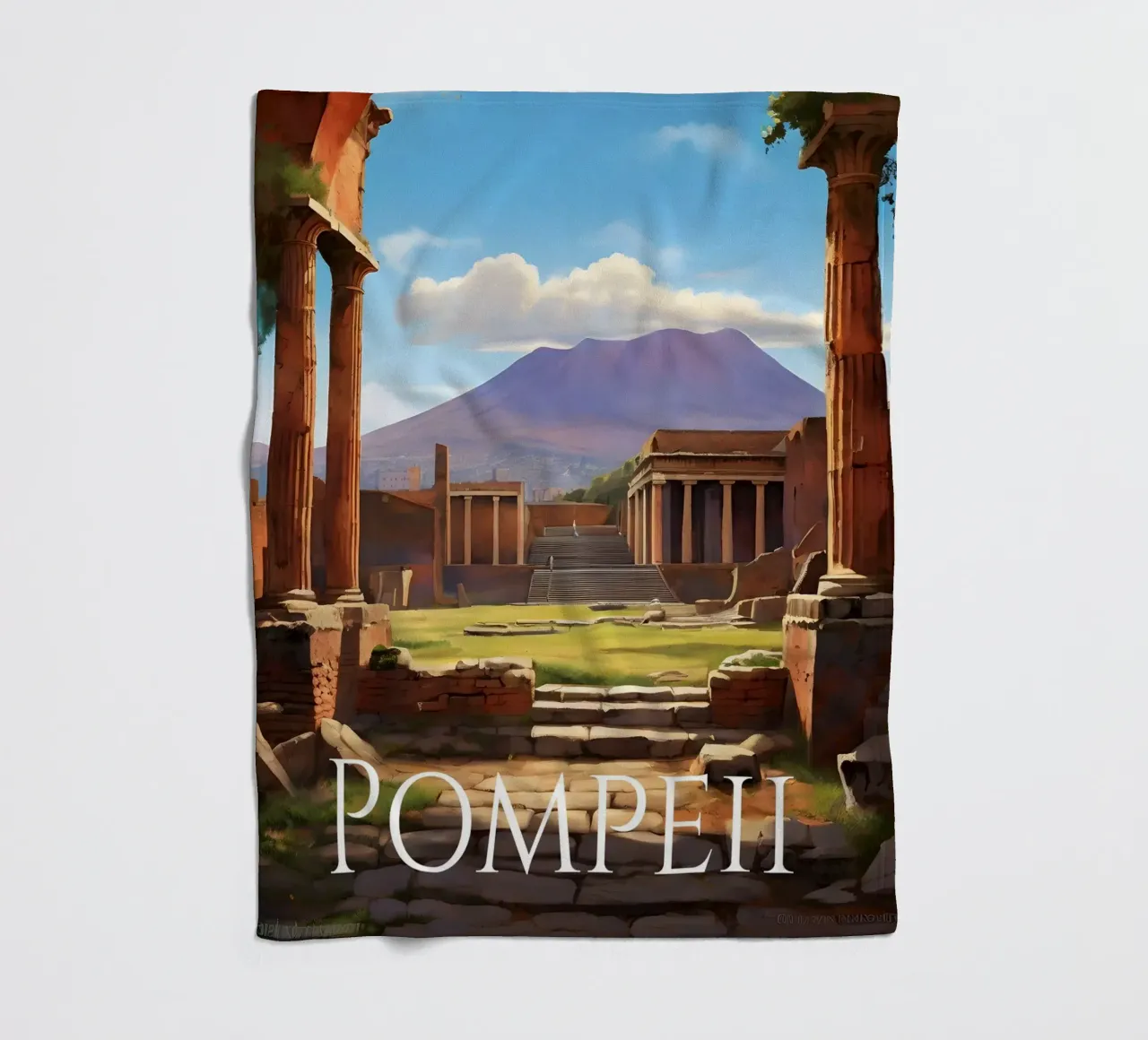 Scena delle rovine di Pompei coperta in pile da Charnwood Prints