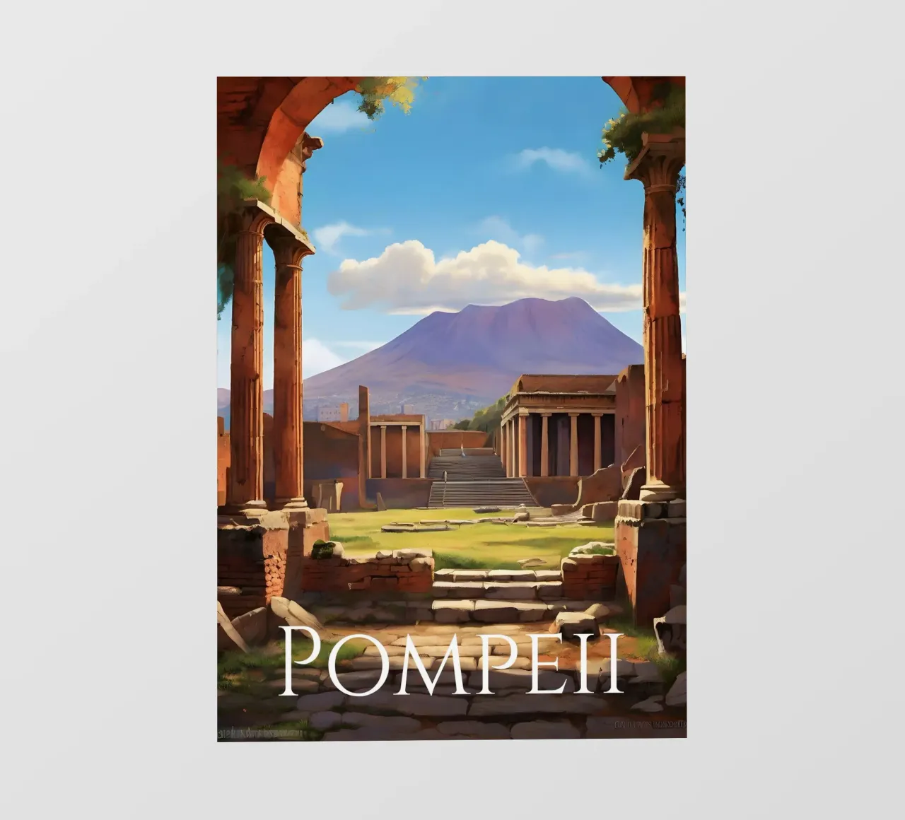 Scena delle rovine di Pompei telo in pvc da Charnwood Prints