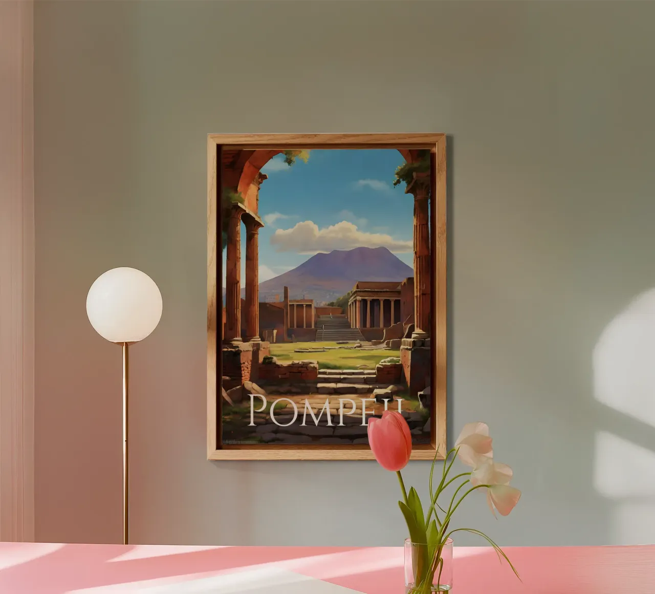 Scena delle rovine di Pompei alluminio dibond da Charnwood Prints