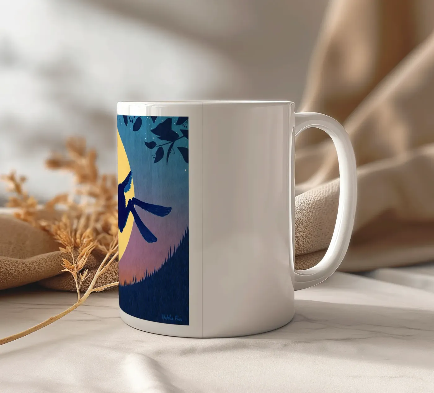 Running Hare ceramic mug by Natalie Foss