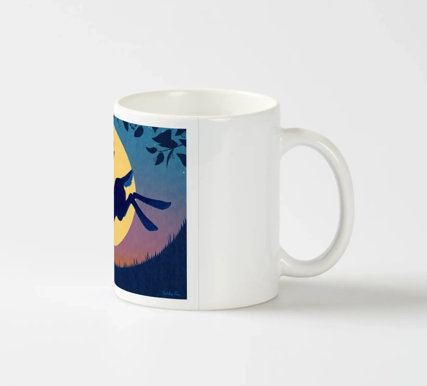 Running Hare ceramic mug by Natalie Foss