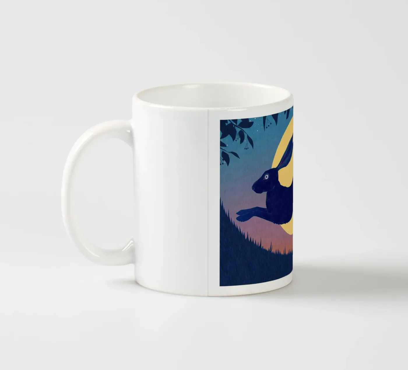 Running Hare ceramic mug by Natalie Foss