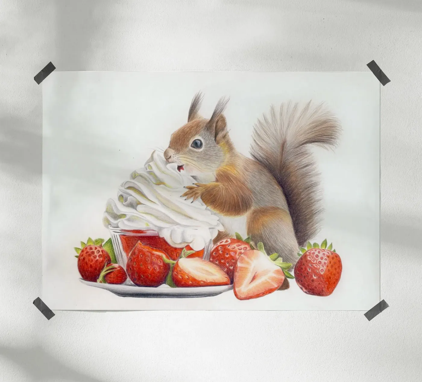 Aardbeientijd poster van Graphit und Farbe