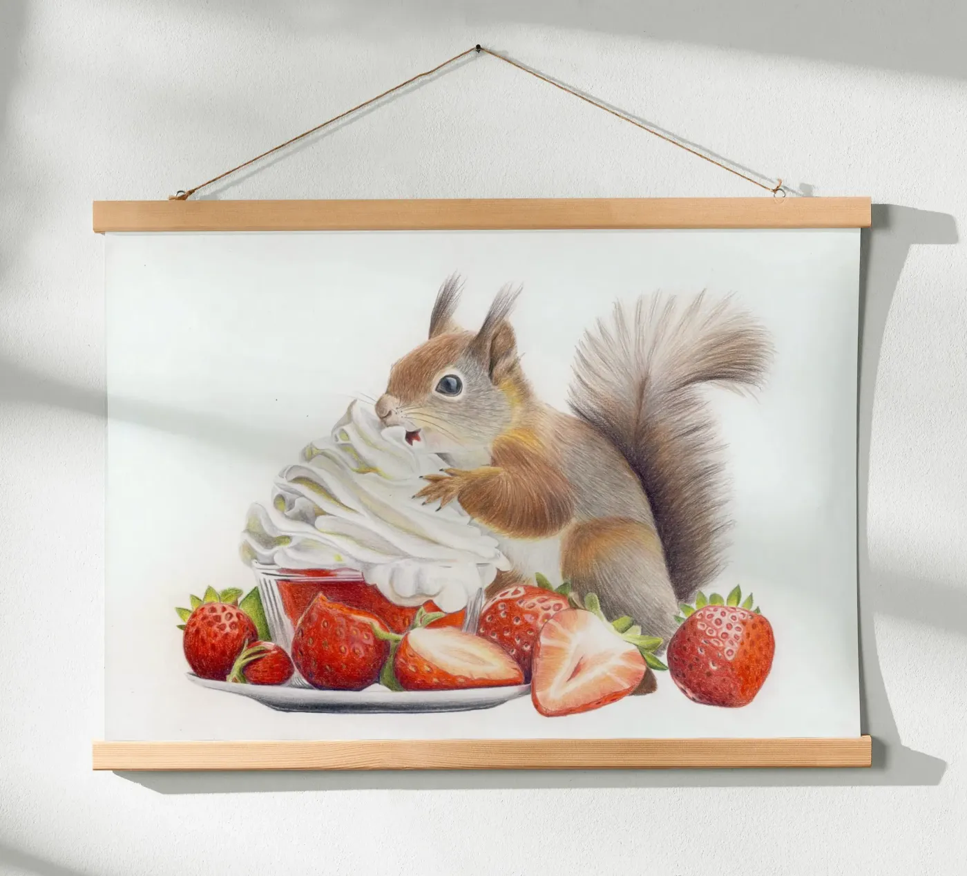 Aardbeientijd poster van Graphit und Farbe