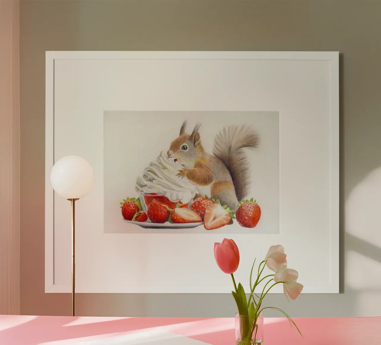 Il tempo delle fragole poster con telaio in alluminio da Graphit und Farbe