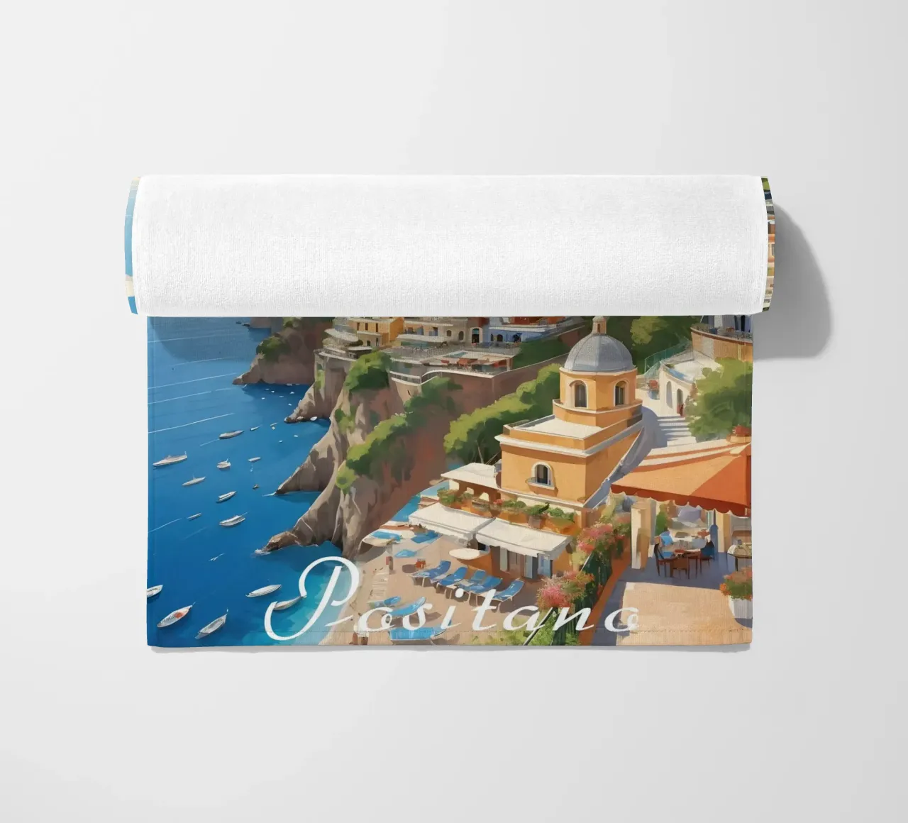 Positano Coastline Scene telo mare da Charnwood Prints