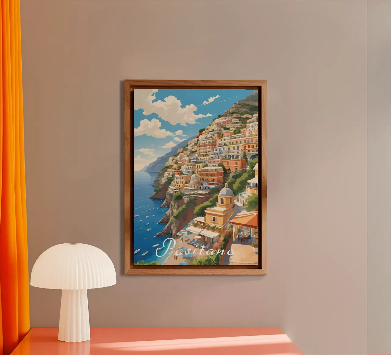 Positano Coastline Scene alluminio dibond da Charnwood Prints