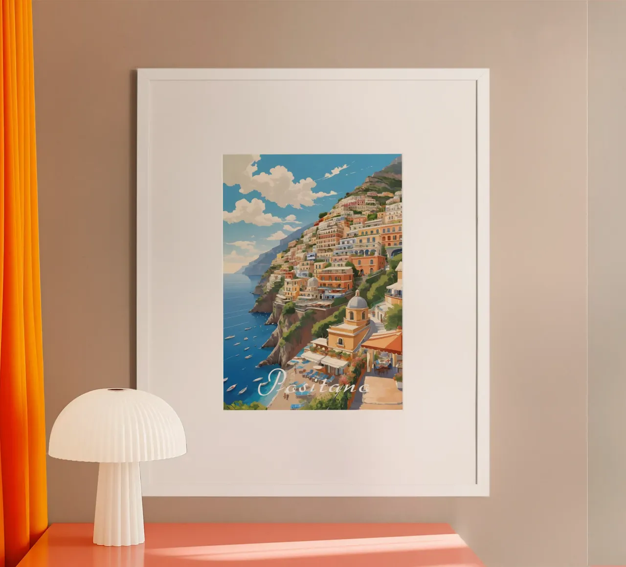 Positano Coastline Scene carta hahnemühle da Charnwood Prints