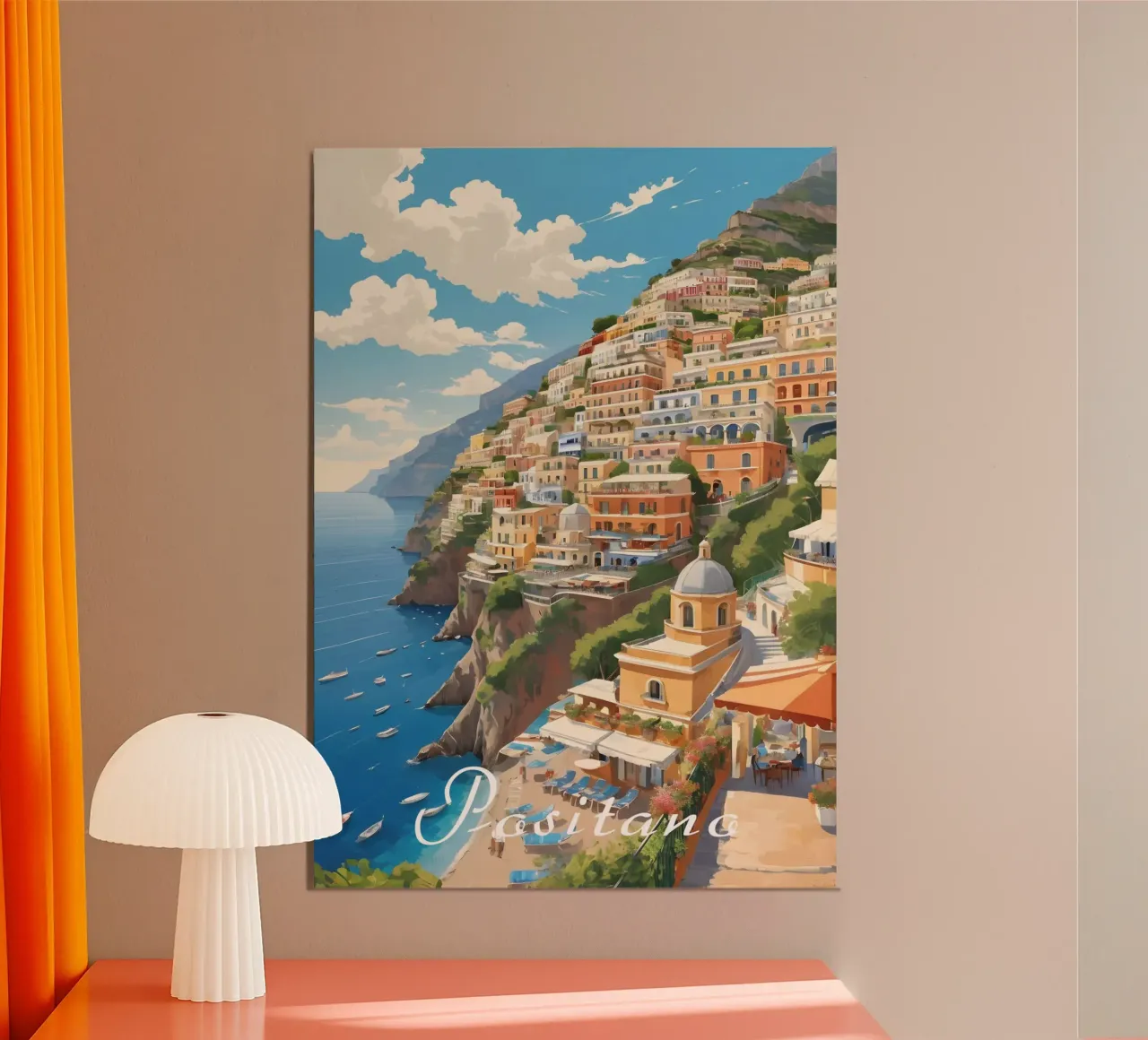 Positano Coastline Scene carta hahnemühle da Charnwood Prints