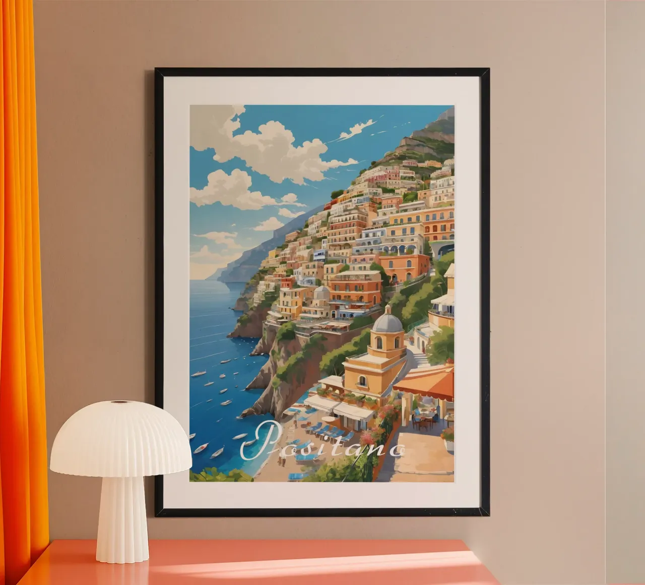 Positano Coastline Scene carta hahnemühle da Charnwood Prints