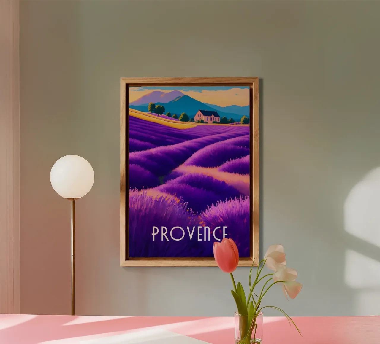 Scena di campo di lavanda in Provenza alluminio dibond da Charnwood Prints